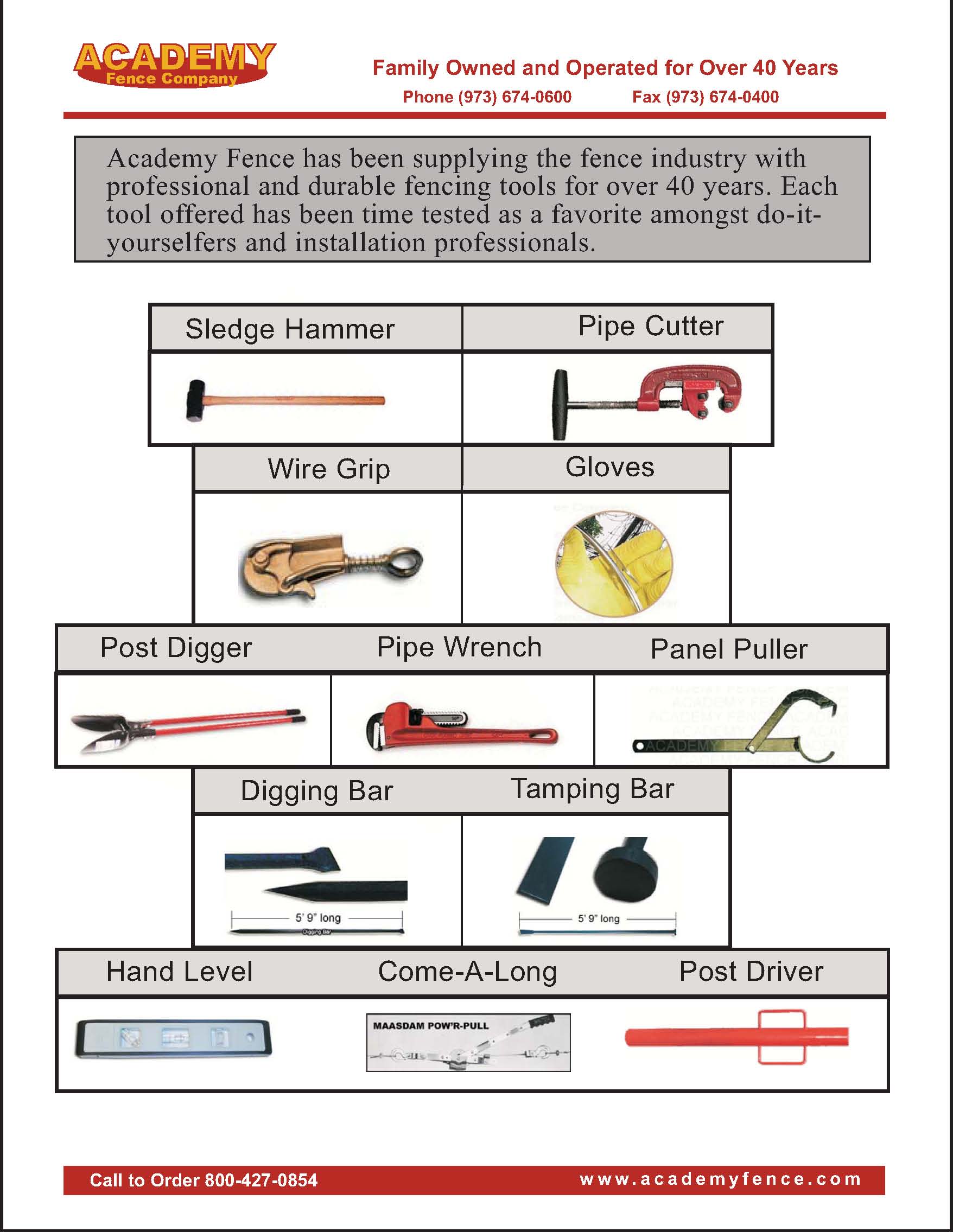 Fence Tools Brochure