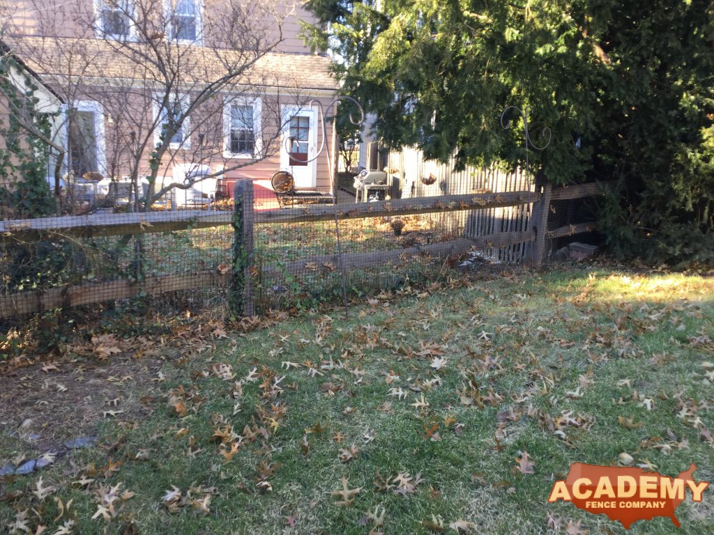 2 Rail Split Rail with wire mesh attached Glen Ridge NJ