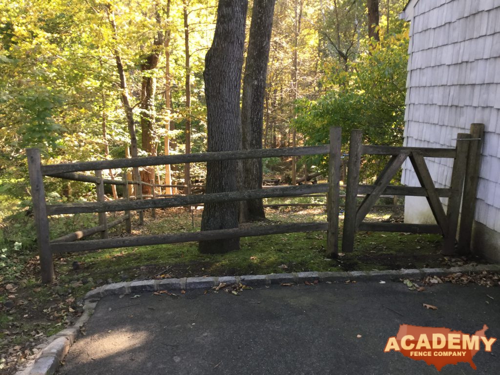 Post and Rail Farm Fence 3 Rail Rustic Cedar Round Fence Installation Academy Fence Company Livingston New Jersey Essex County