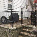 All black Chainlink System 4' Patio fence installation Academy Fence Company Residential Verona New Jersey