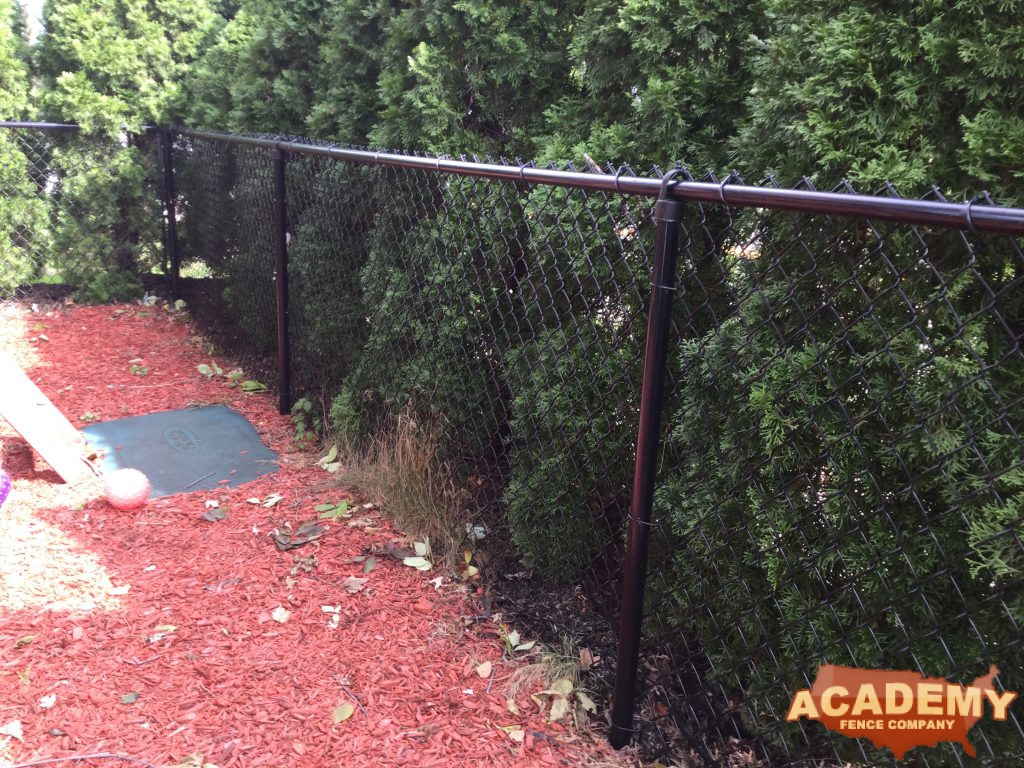 4' All Black System Chainlink Fence for residential playground installation Academy Fence Company Nutley New Jersey