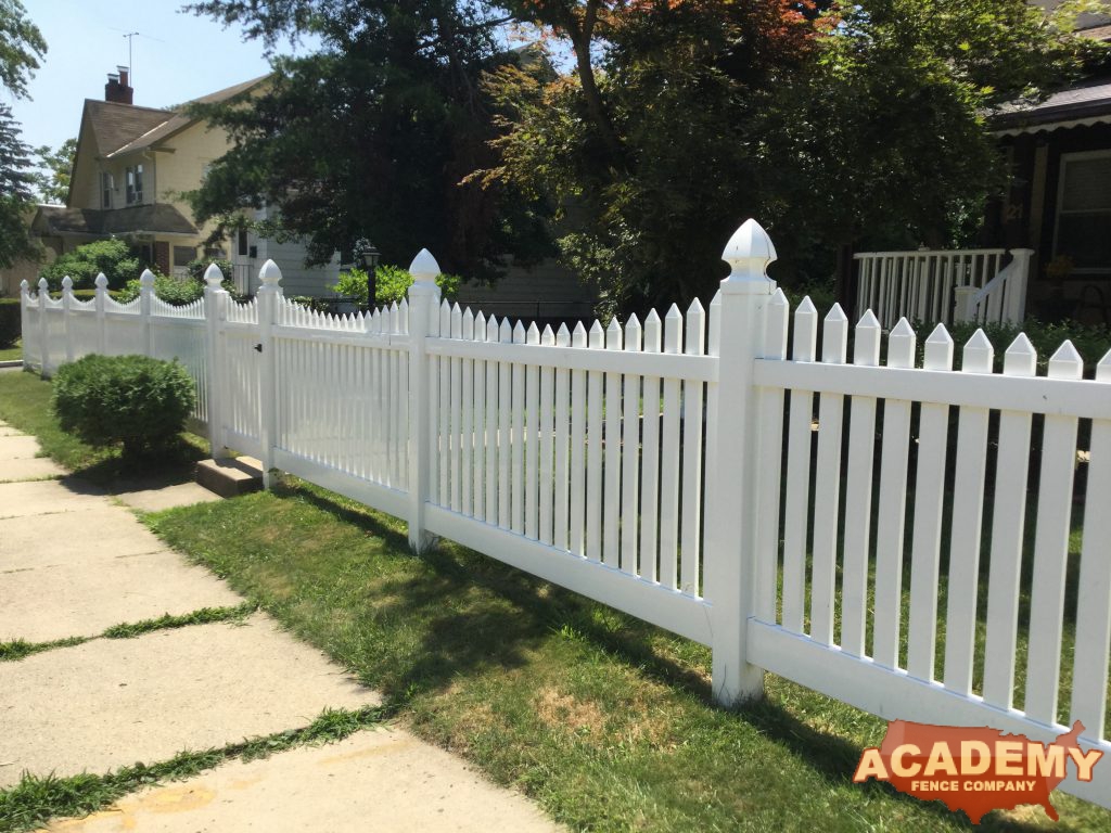 Classic White Spaced Picket Vinyl Concave Residential Academy Fence Company Fence Installation East Orange Essex County New Jersey