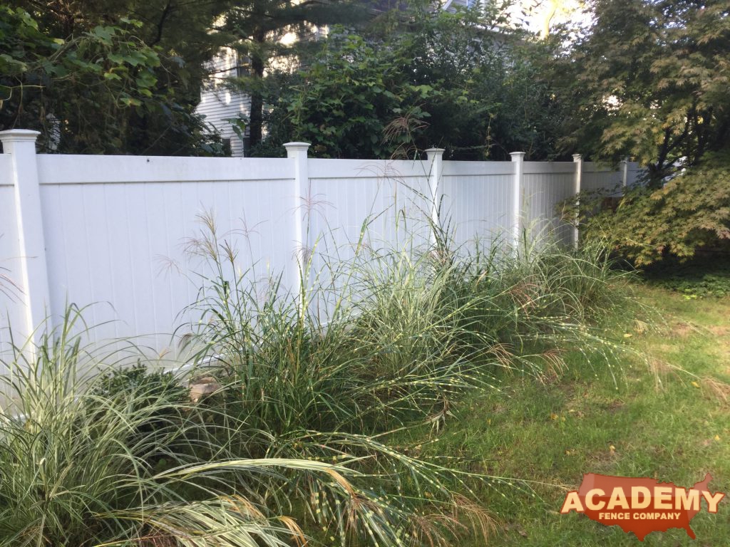 Privacy Vinyl PVC Fence Residential Installation Academy Fence Company Essex Fells New Jersey