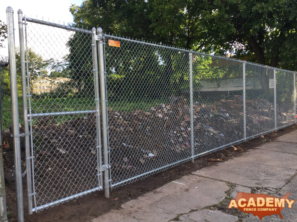 8' Galvanized Chainlink Fence Gate Commercial Fence Installation Academy Fence Company East Orange New Jersey