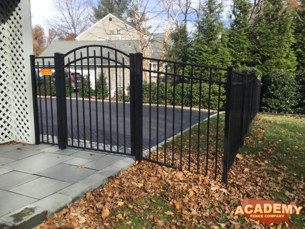 Ornamental Residential Black Aluminum Picket Fence Installation Academy Fence Company North Caldwell New Jersey