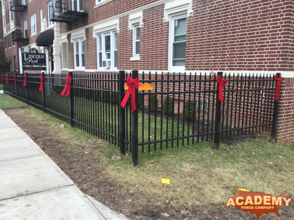 Black Aluminum Picket Fence Ornamental residential Fence Installation Academy Fence Orange NJ