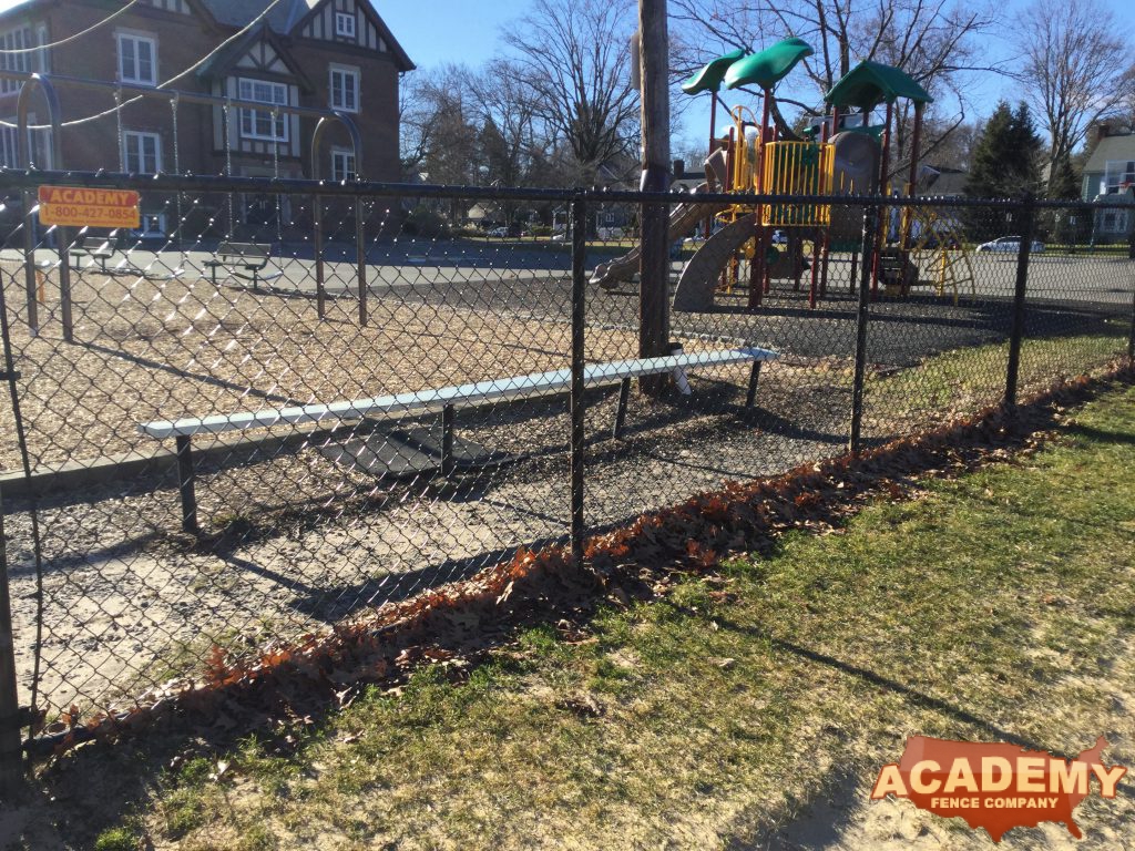 Black Chainlink Fence School Playground Glen Ridge NJ fence material quote layout academy fence company