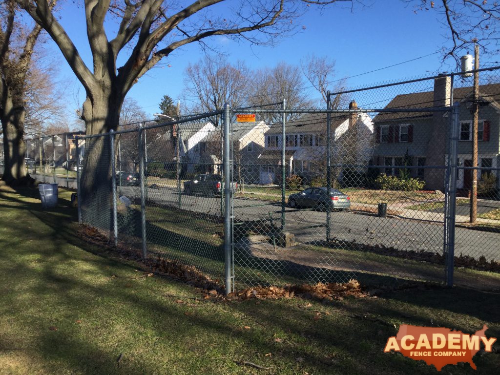 Chain Link School Baseball Field Fence Glen Ridge NJ