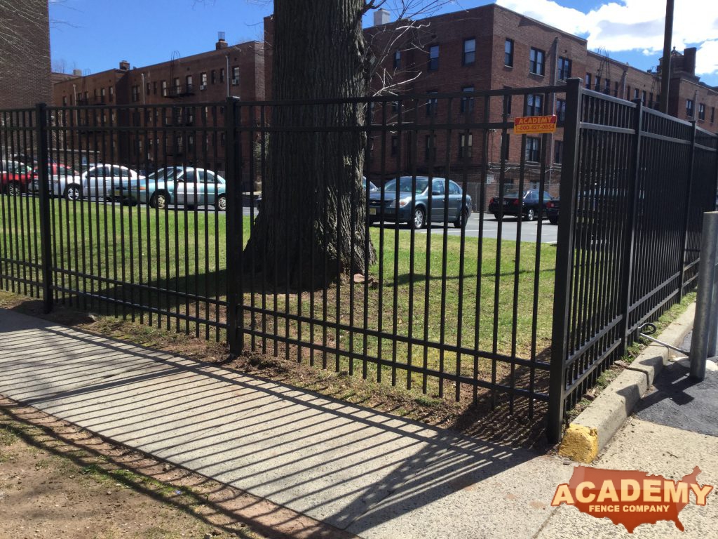 This is a Commercial Grade Aluminum Picket Fence installed by Academy Fence Company in East Orange NJ