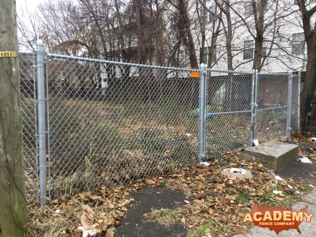 Commercial Galvanized Chainlink Security Fence Installation Academy Fence Company Newark NJ