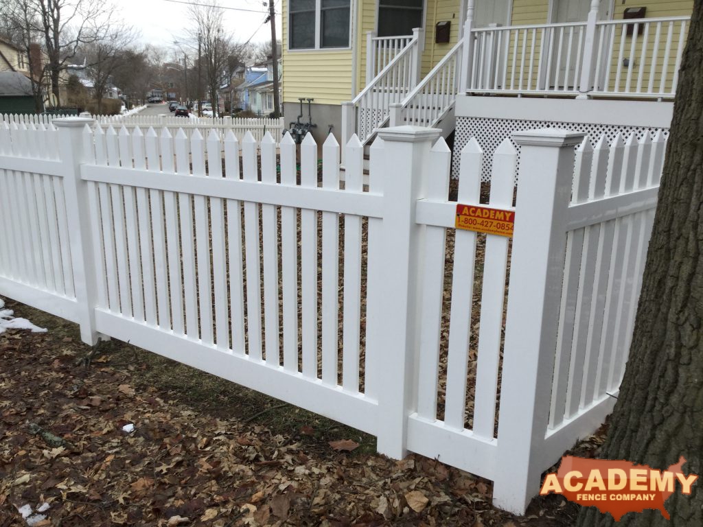 48" PVC Plastic Fence Installation Academy Fence