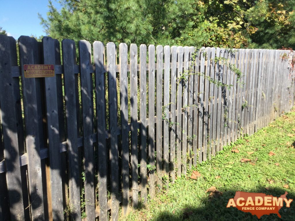 Saint Barnabus Hospital Parking Lot Cedar Board on Board Weathered Fence Installation Academy Fence Company Residential Commercial Livingston New Jersey Essex County