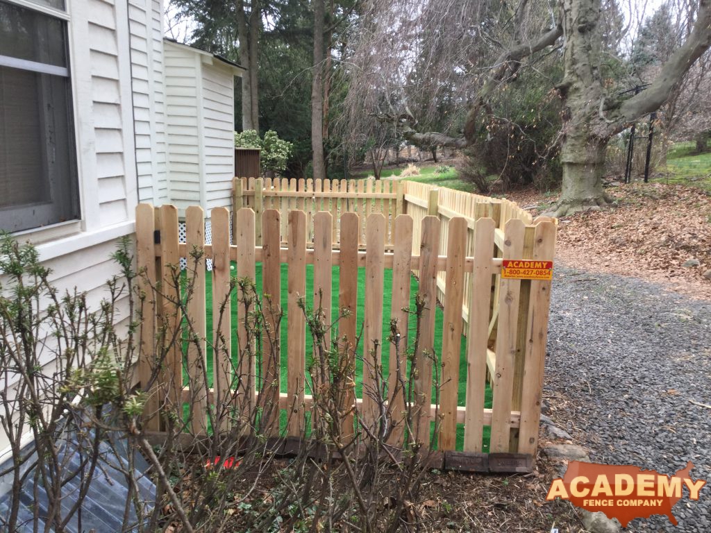 4' spaced picket dog run enclosure installed by Academy Fence Company in West Orange, NJ - Essex County