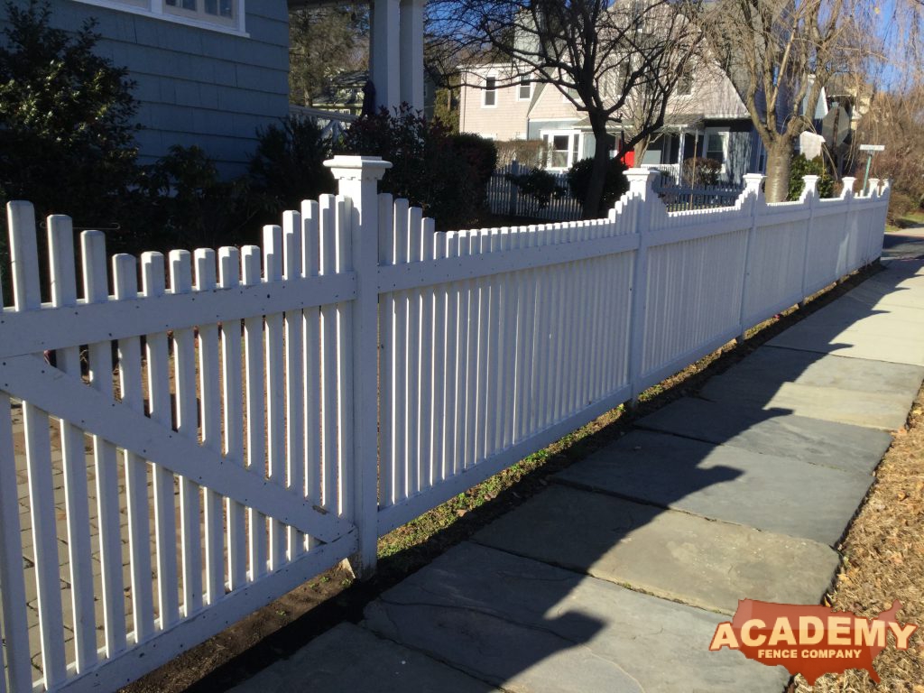 Square Spindle Wood Spaced Picket Fence Glen Ridge NJ