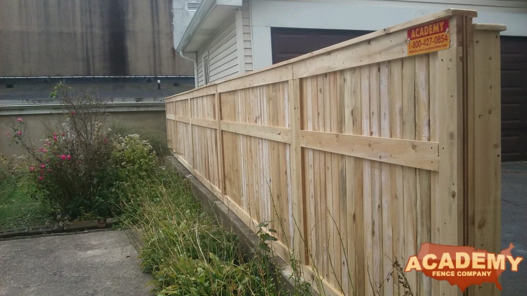 solid cedar wood privacy Residential Cedar Installation Academy Fence Company Maplewood New Jersey Essex County