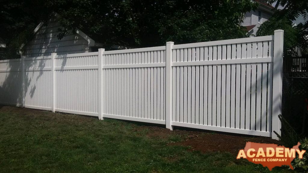 Residential Academy Fence Company Installation Vinyl PVC Spaced Picket Custom