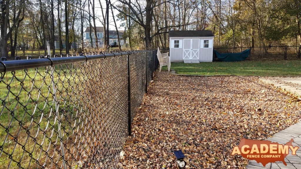 Black Chainlink Fence residential Installation Academy Fence Company West Orange Essex County New Jersey