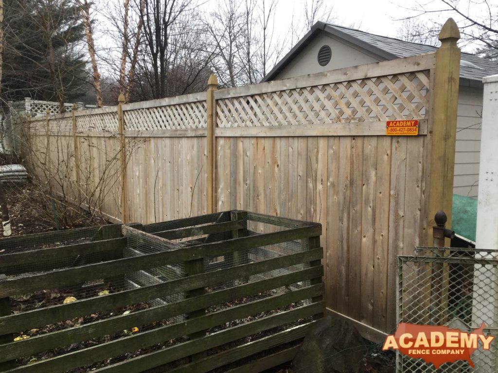 6' lattice top wood fence installed in Montclair, NJ by Academy Fence Company