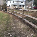 Post and rail with welded wire mesh attached installed by Academy Fence Company in Verona, NJ, Essex County.