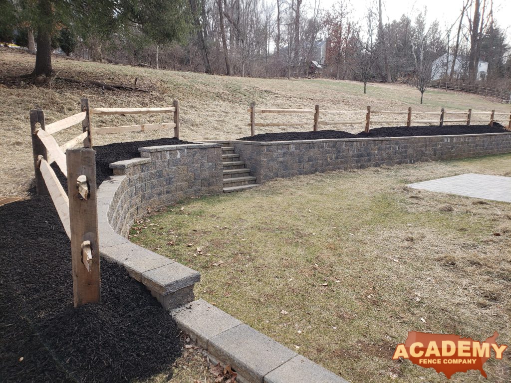 This is a rustic post and rail fence installed by Academy Fence Company at a residence in Chatham Borough, NJ.