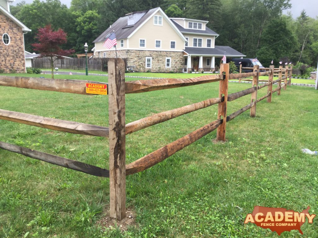 Rustic Split Rail Fence Installation Academy Fence Company Boonton Township New Jersey Farm Fence Residential install