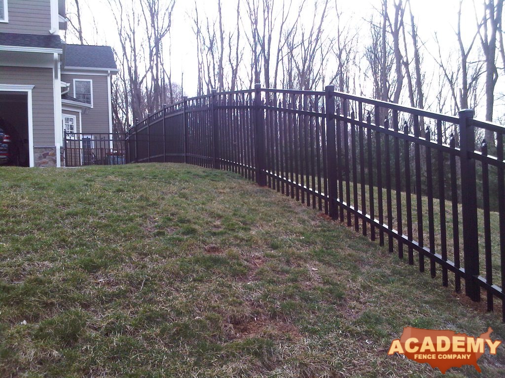 Industrial heavy duty Aluminum 1" square picket Decorative Fence Installation Academy Fence Company Mendham Morris County New Jersey Residential