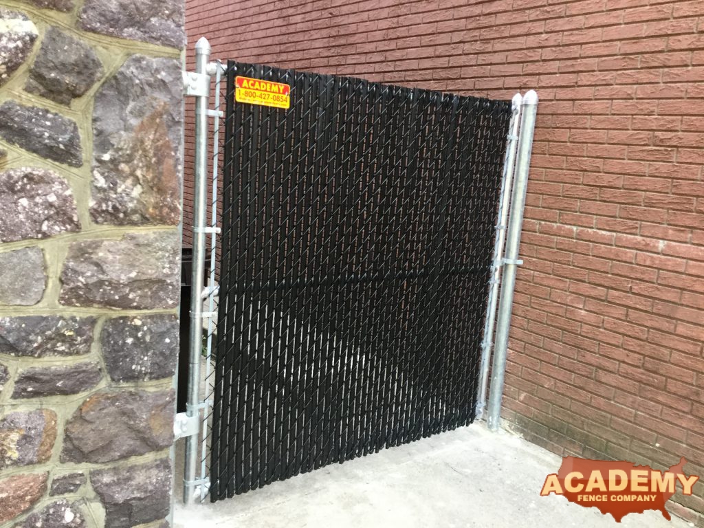 chainlink Commercial Fence Swing Gate Academy Fence Company Morristown Morris County New Jersey Pizzeria Green Square