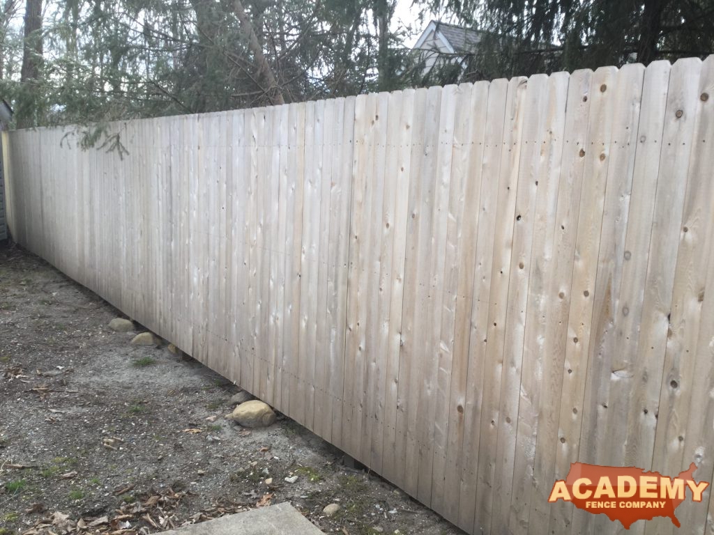 6 Foot Cedar Wood Privacy Fence installed by Academy Fence Company in Hanover Township, NJ.