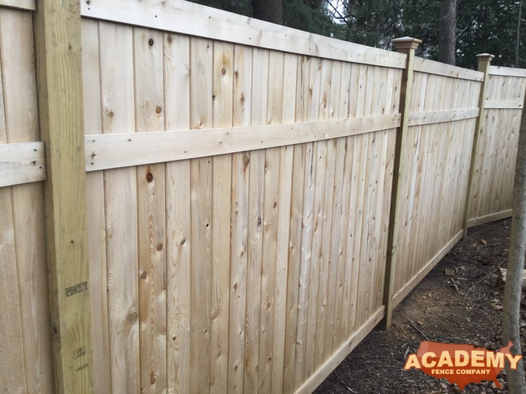 6 Foot Cedar Wood Privacy Fence installed by Academy Fence Company in Lincoln Park, NJ.