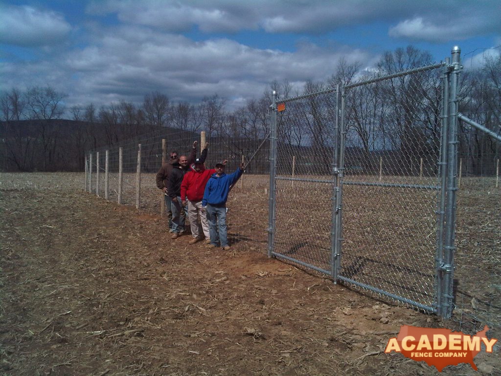 This is a picture of an 8' high Deer / Farm Fence installed in Washington (Long Valley), Morris County, NJ.