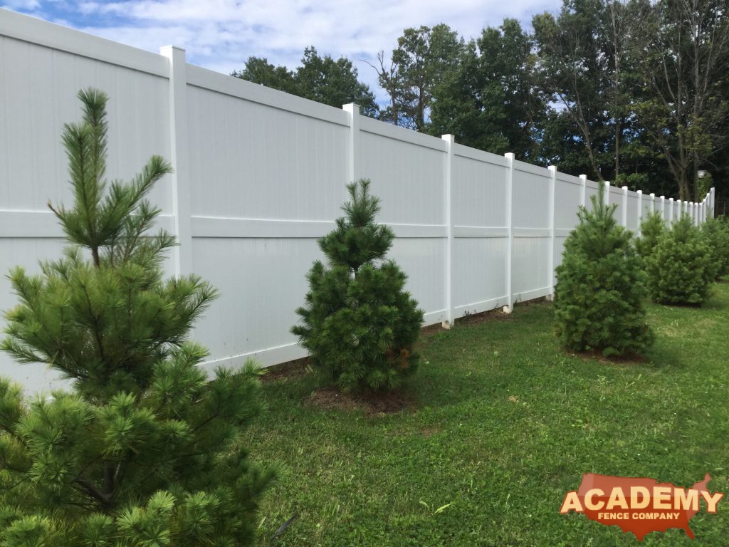 White PVC Vinyl Privacy 8ft, 8' Fence Installation Academy Fence Company Union New Jersey