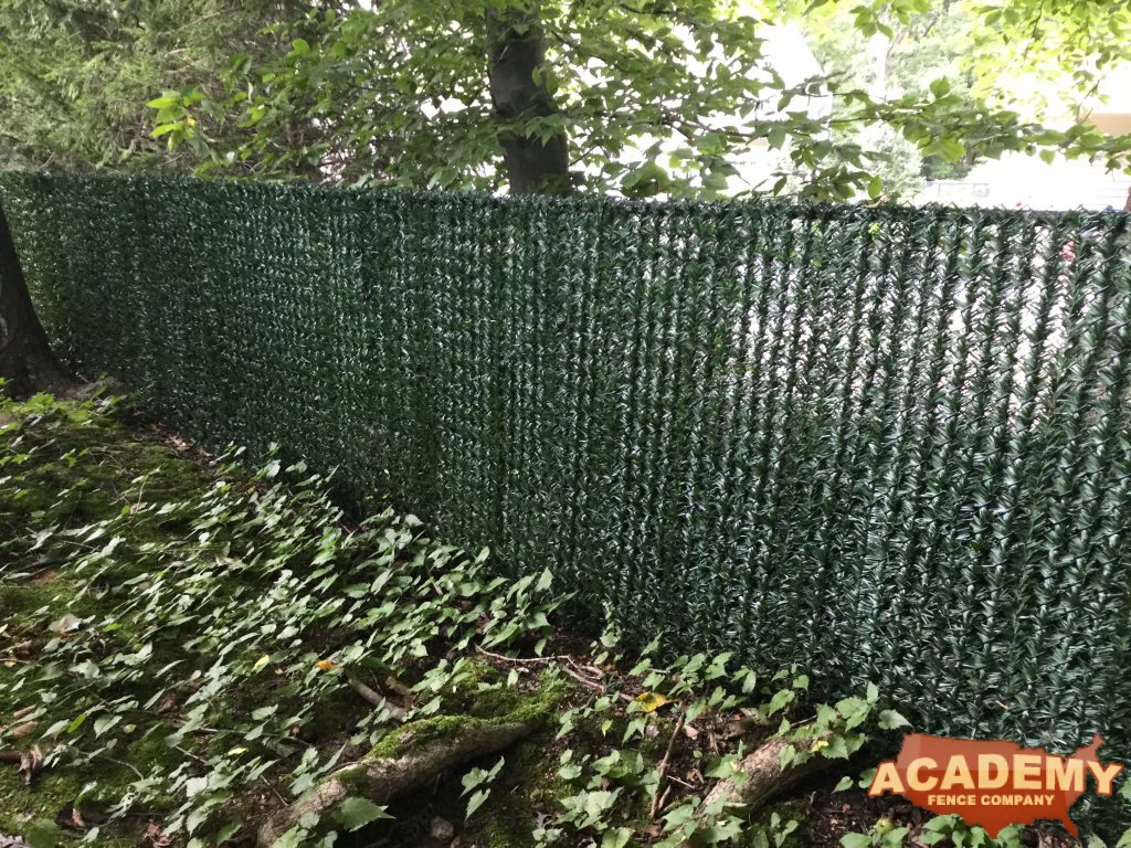 Residential Chain Link Fence Installation Privacy Slats Hedge Slats Academy Fence Company Mendham Township Morris County New Jersey