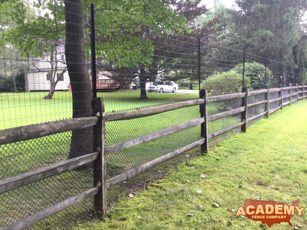 Post and Rail Rustic Farm Fence Deer Fence Welded Wire Fence Installation Academy Fence Company Residential Mendham Borough Morris County New Jersey