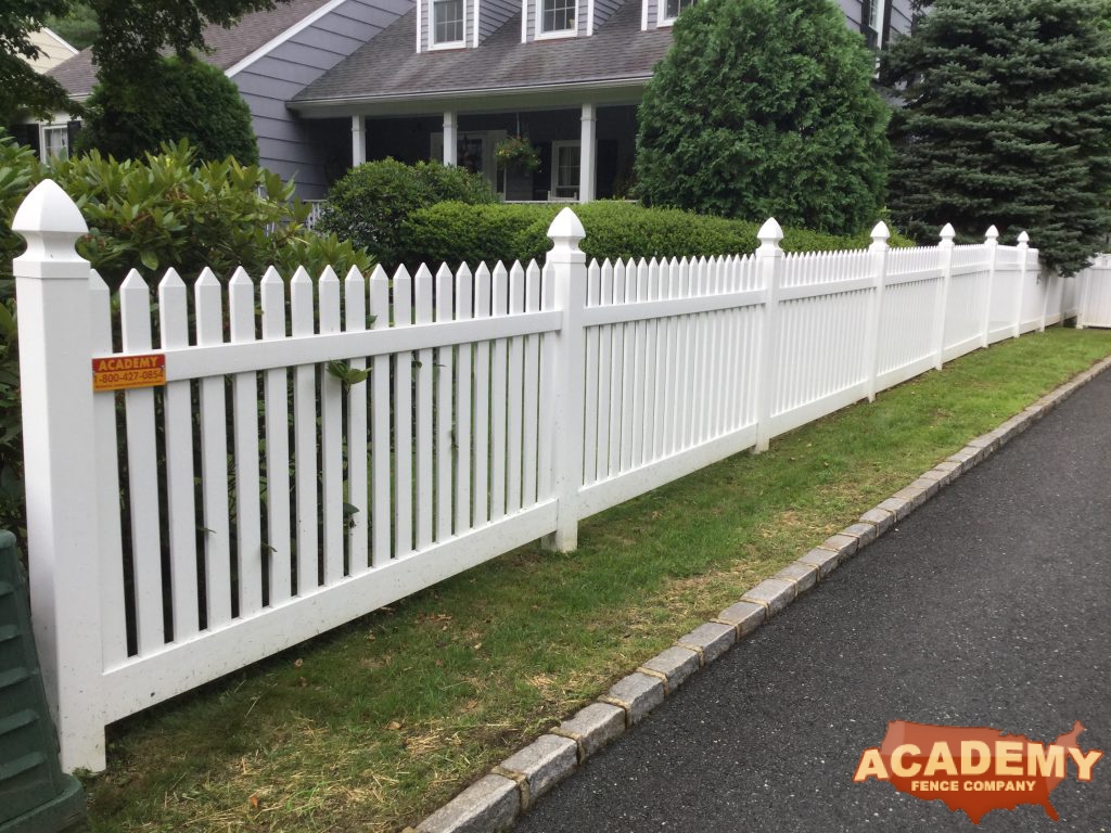 Vinyl PVC Fence Installation Residential Academy Fence Company Morristown Morris County New Jersey