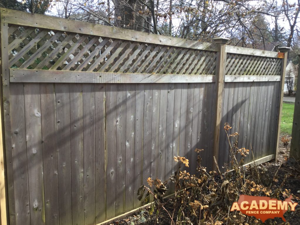 Weathered Cedar Lattice Top Fence Panels summit NJ union county installation quote price estimate