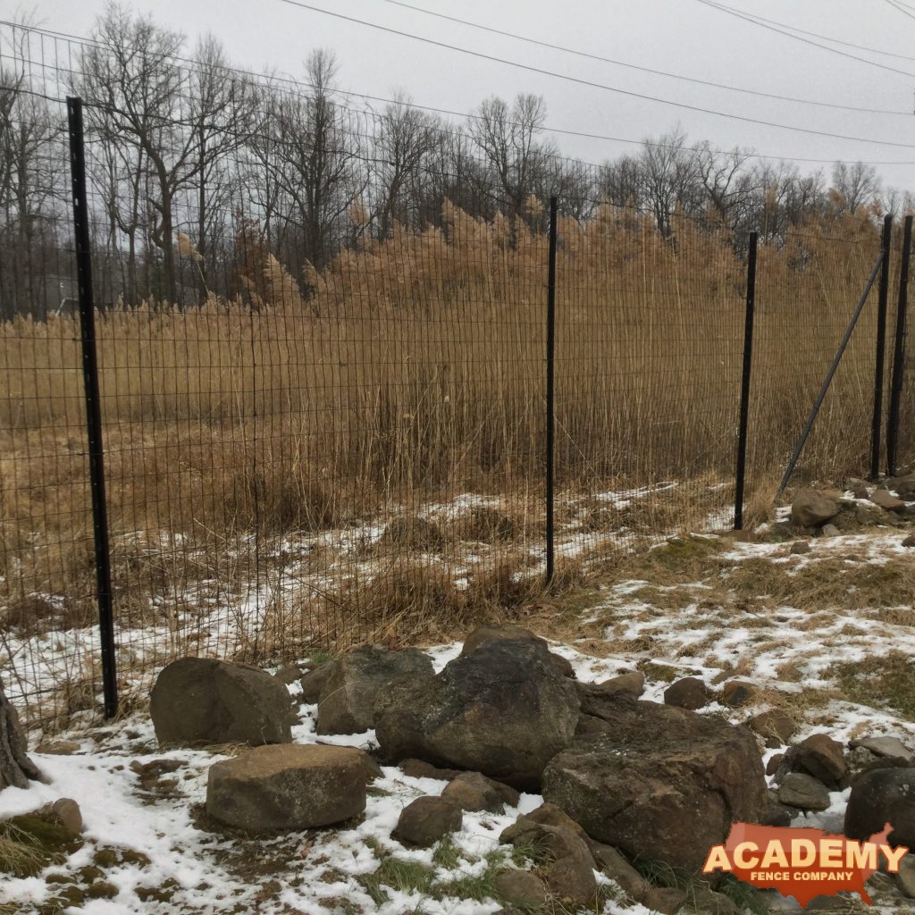 8' Black Welded Wire Deer Fence installed by Academy Fence Company in Lincoln Park, NJ.