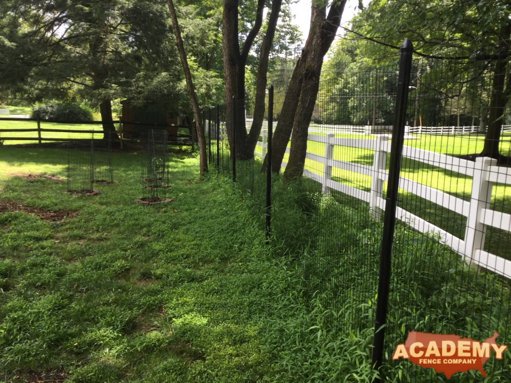 Deer fencing control protection Fence Welded Wire low visibility Installation Academy Fence Company Morristown Morris County New Jersey Residential