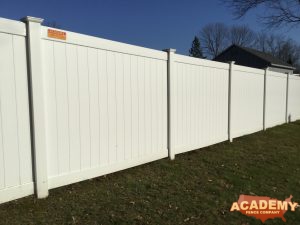 White Vinyl PVC Fence residential Installation Academy Fence Company Whippany NJ, Morris County