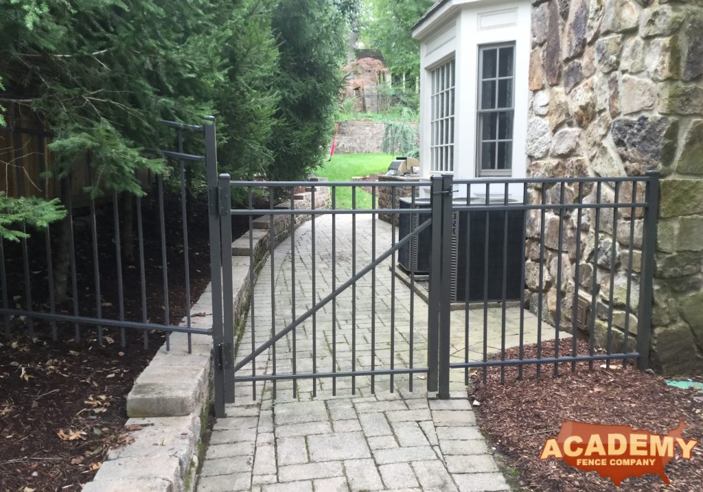 Decorative Aluminum Picket Fence Installation Residential Bronze Academy Fence Company Short Hills New Jersey