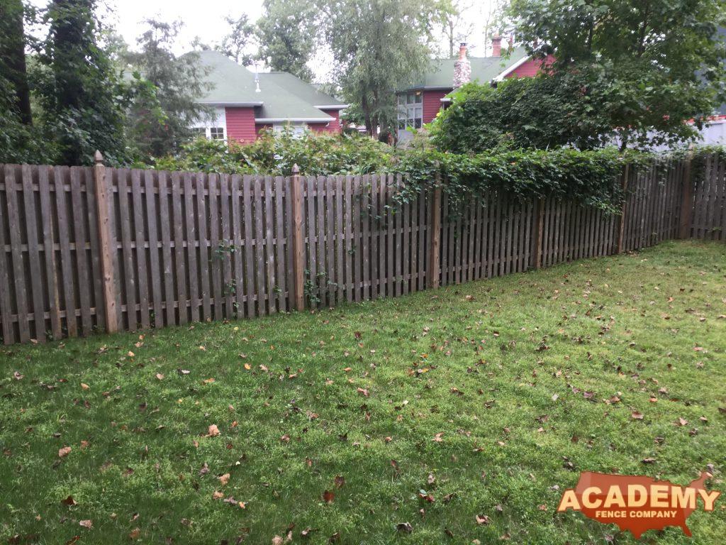 Board on Board Cedar Bulky Premium Fence Installation Weathered Academy Fence Company Residential Short Hills New Jersey