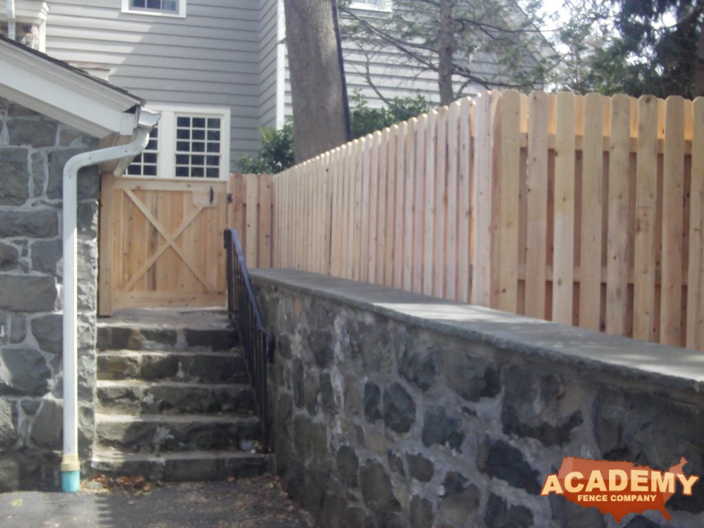 6ft board on board semi-private cedar wood fence installed by Academy Fence Company in Short Hills(Millburn), NJ.