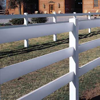 Bufftech Post & Rail Three Rail Vinyl Fence