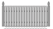 Board on Board (Shadow Box) Semi-Private Wood Fence Gothic Point Straight on Top Pool Code