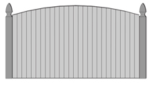 Solid Board Privacy Wood Fence Flat Top Convex