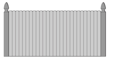 Solid Board Privacy Wood Fence Slant Ear Straight on Top