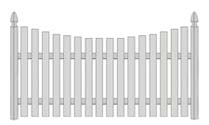 Spaced Picket Wood Fence Concave Flat Picket