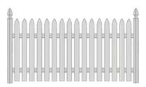 Spaced Picket Wood Fence Straight On Top Gothic Point