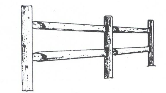 Cedar Round 2 Hole Post and Rail - Includes 2 Rails and 1 Post