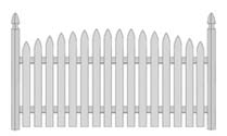 Spaced Picket  2 1/2 in - Convex - Gothic Point